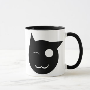 Blinzeln der schwarze Katzen-Schale Tasse