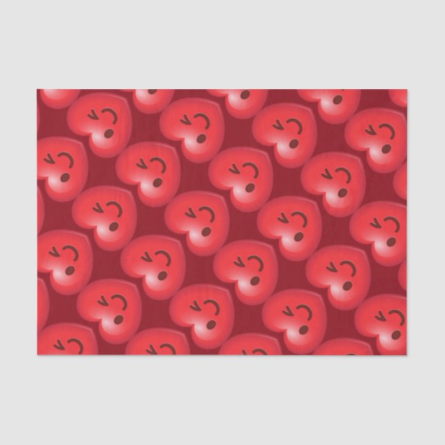 Blinzeln des Herzens Emoji Seidenpapier (Vorderseite)