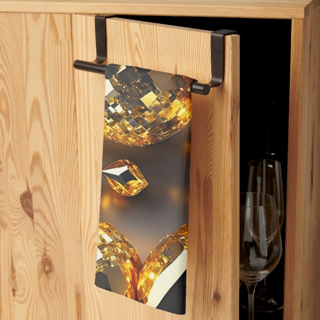 Blinzeln! Schöner Chaoschmuck in Gold Geschirrtuch (Drittel gefaltet)