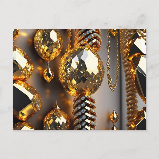 Blinzeln! Schöner Chaoschmuck in Gold Postkarte (Vorderseite)
