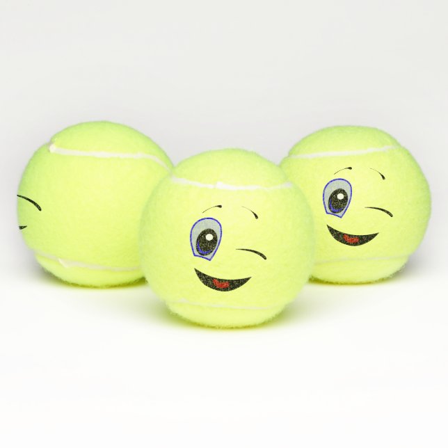 Blinzeln von Emoji Tennisbälle (Multi)