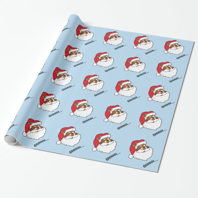 Blinzeln von schwarzer Sankt, die Geschenkpapier (Ungerollt)