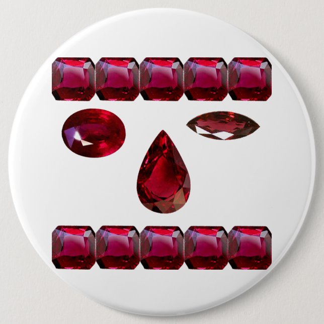 Blinzelnde rote Edelstein-Schaltfläche Button (Vorderseite)