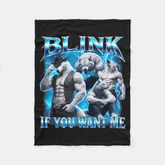Blinzle, wenn du lustig sarkastischen Alpha-Wolf-M Fleecedecke