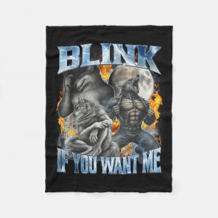 Blinzle Wenn Du Mich Willst Lustiger Alpha Wolf Bo Fleecedecke