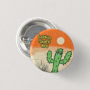 Bliokin Sharp Bro Retro Vintage Wüste Vibes Cactus Button