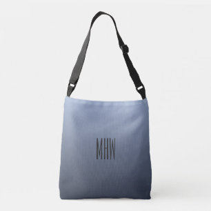 Blish Gray Gradient kundenspezifische Monogramm-Ta Tragetaschen Mit Langen Trägern