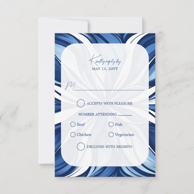 Bliss Bleus Floral bio RSVP (Devant)