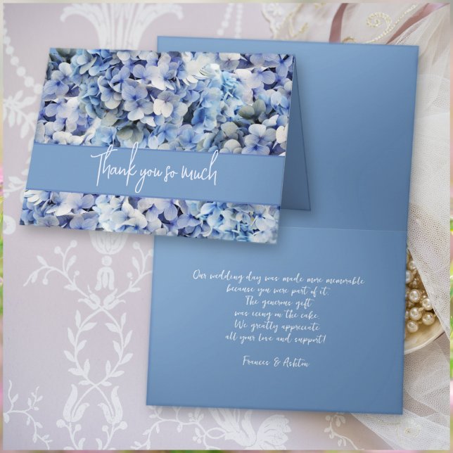 Bliss Blue Hydrangea Wedding Vielen Dank Karte (Von Creator hochgeladen)