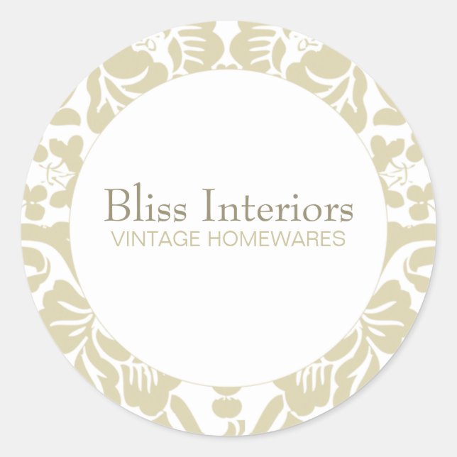 Bliss Chic Damask Floral Sticker (Devant)