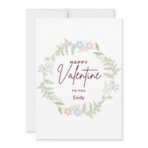 Bliss élégante flore Carte Saint-Valentin
