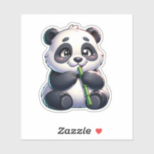Bliss en bambou Panda Sticker en vinyle coupé sur 