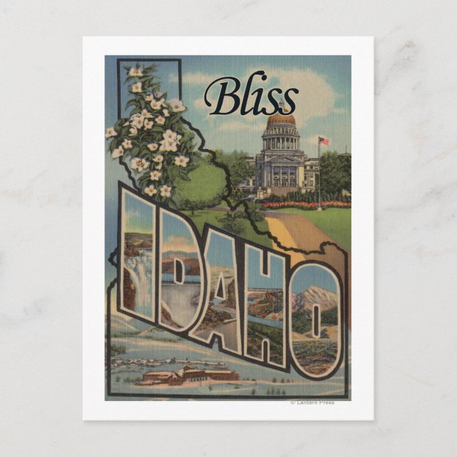 Bliss, IdahoGroße Letter-SzenenBliss, ID Postkarte (Vorderseite)