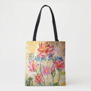 Bliss-Lotos-Blumenkunst ganz über Druck-Tasche Tasche
