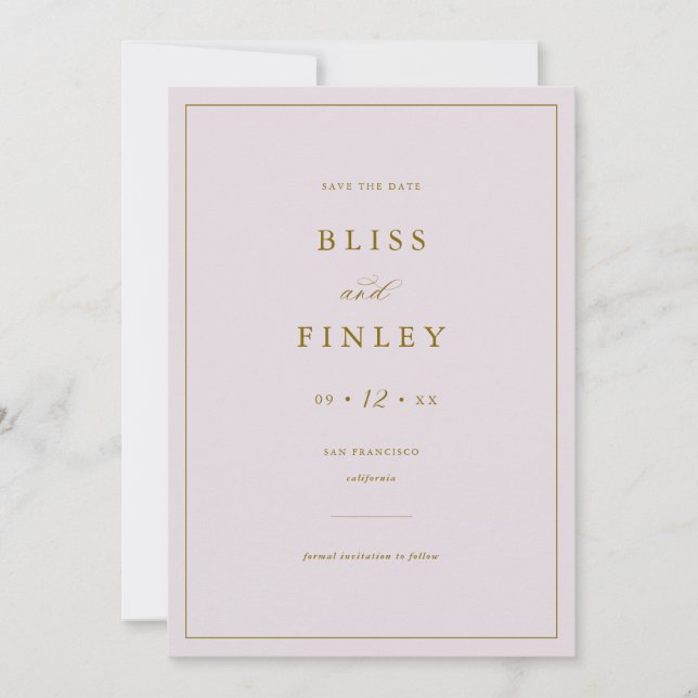 BLISS Minimal Save the Date Minimal Wedding Card (Vorderseite)