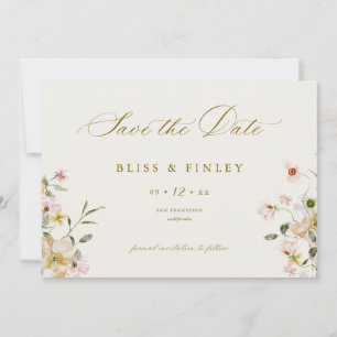 BLISS Pastel Save The Date Minimale Hochzeitskarte