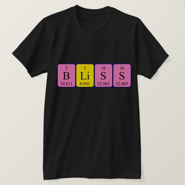 Bliss Periodisches Shirt des Tabellenwortes (Design vorne)