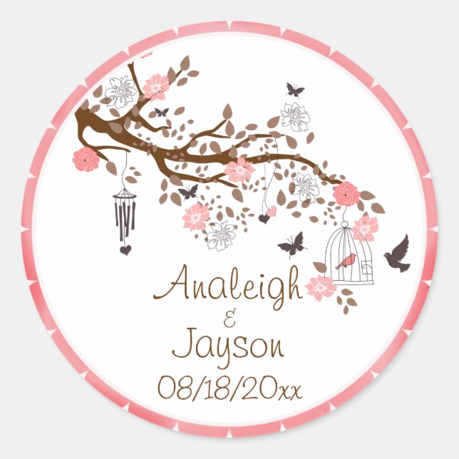 Bliss Wedding Umschlag Aufklebers oder Bevorzugen  Runder Aufkleber (Vorderseite)