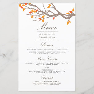 Blisser Branches Menu Mariage Dîner