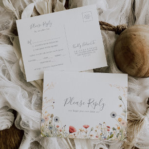 Blissful Boho Wildblume Menü Auswahl UAWG Postkart Postkarte