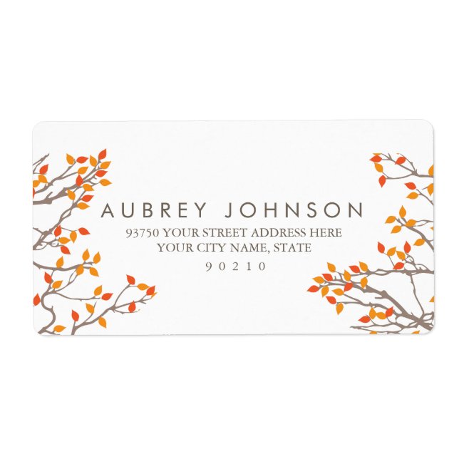 Blissful Branches adressieren Labels (Vorne)