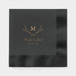 Blissful Branches Wedding Monogram Servietten Mit Folie