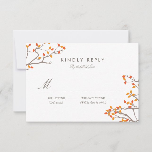 Blissful Branches Wedding RSVP Karte (Vorderseite)