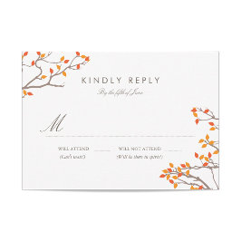 Blissful Branches Wedding RSVP Karte