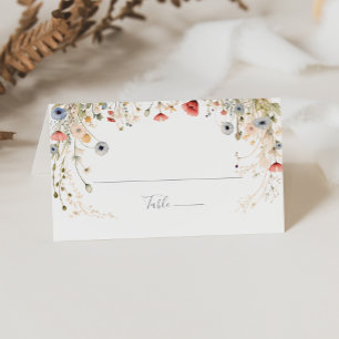 Blissful Colorful Boho Wildblume Wedding Platzkarte