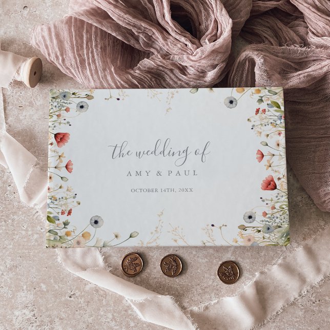 Blissful Colorful Boho Wildflower Wedding Gästebuch (Von Creator hochgeladen)
