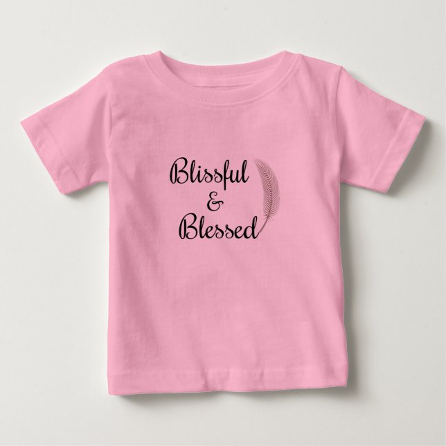 Blissful & gesegnet Engelfedern Baby Bodysuit T-shirt (Vorderseite)