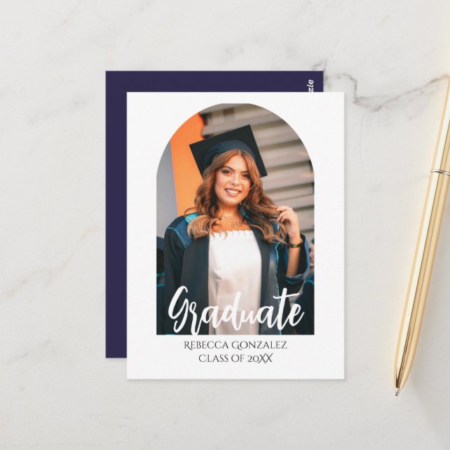Blissful Graduation Invitation Card (Devant/Arrière en situation)