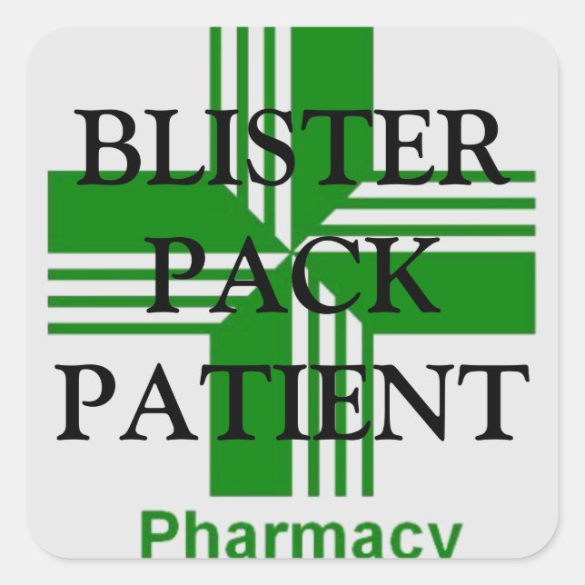 Blisterpackung Pharmacy-Aufkleber Quadratischer Aufkleber (Vorderseite)