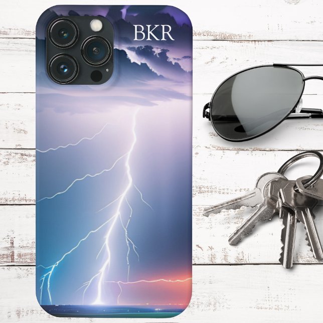 Blitz auf Wasser Monogramm iPhone 13 Pro Max Hülle (Von Creator hochgeladen)