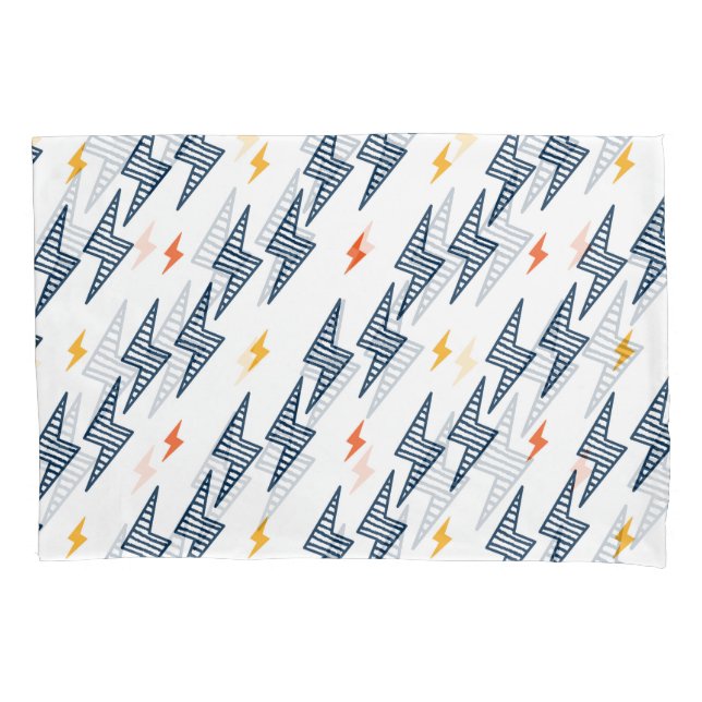 Blitz Bolzen Doodle Nahtloser Blitz Kissenbezug (Vorderseite)