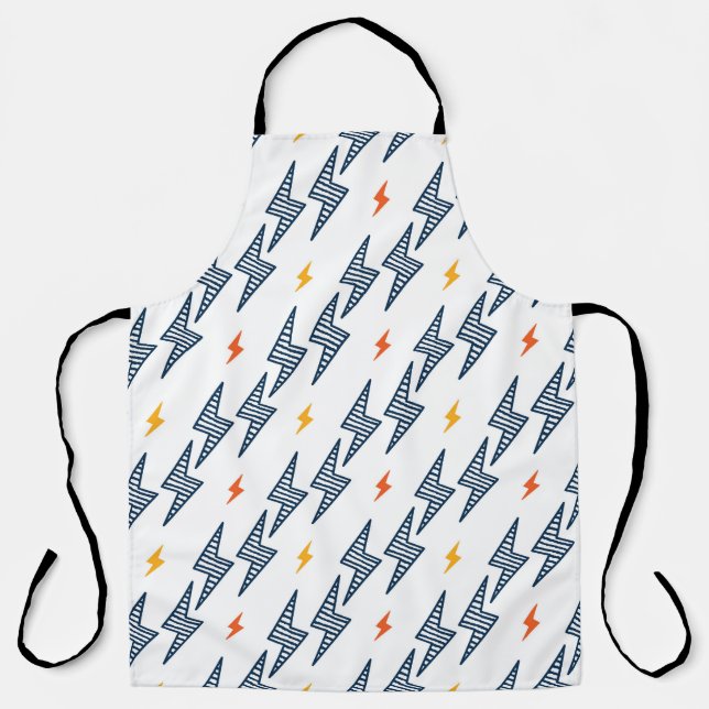Blitz Bolzen Doodle Nahtloser Blitz Schürze (Vorderseite)