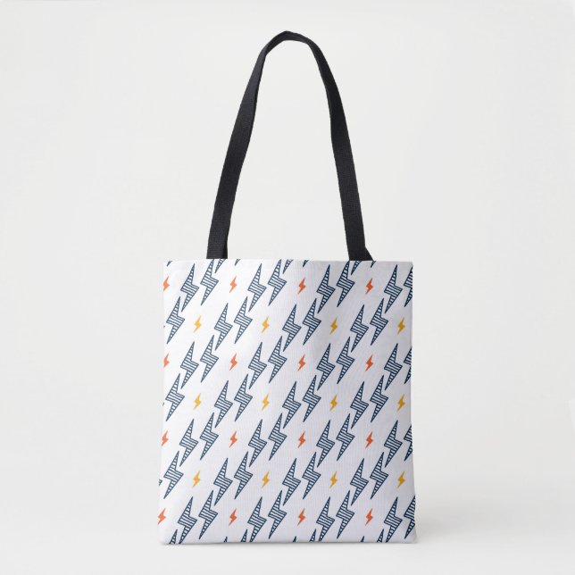 Blitz Bolzen Doodle Nahtloser Blitz Tasche (Vorderseite)