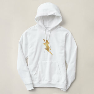 Blitz-Bolzen im metallischen Gold Hoodie
