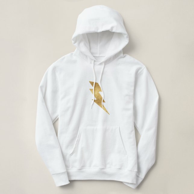 Blitz-Bolzen im metallischen Gold Hoodie (Design vorne)
