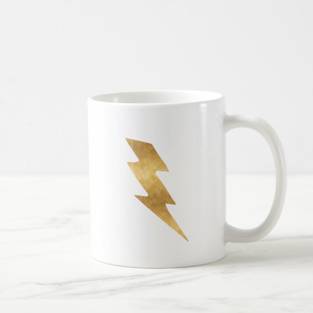 Blitz-Bolzen im metallischen Gold Kaffeetasse (Rechts)