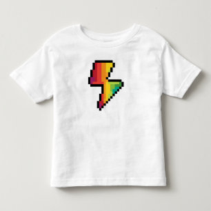Blitz der Pixel-Leuchtanzeige in Regenbogenfarben Kleinkind T-shirt