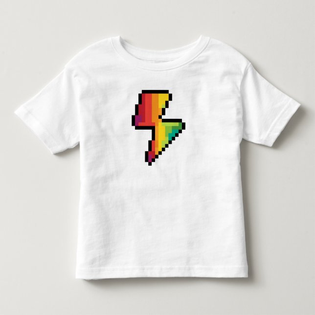 Blitz der Pixel-Leuchtanzeige in Regenbogenfarben Kleinkind T-shirt (Vorderseite)