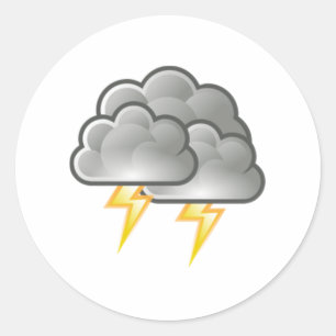 Blitz im Gewitter Runder Aufkleber