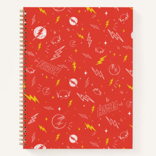 Blitz-Logo und Doodle-Muster Notizbuch