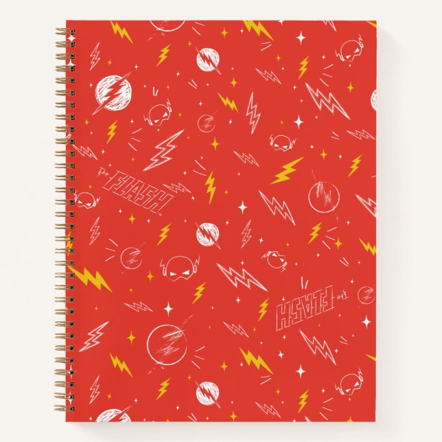Blitz-Logo und Doodle-Muster Notizbuch (Vorderseite)