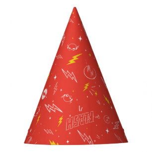 Blitz-Logo und Doodle-Muster Partyhütchen
