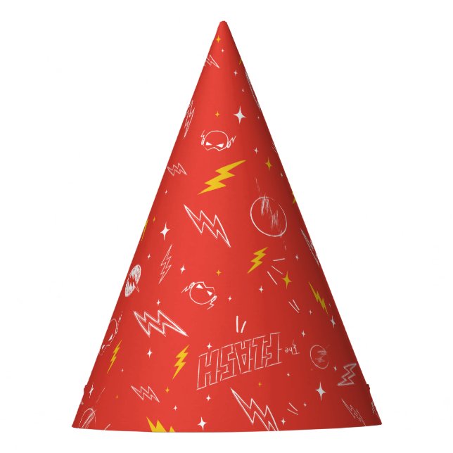 Blitz-Logo und Doodle-Muster Partyhütchen (Vorderseite)