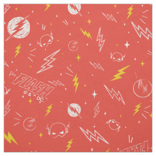 Blitz-Logo und Doodle-Muster Stoff