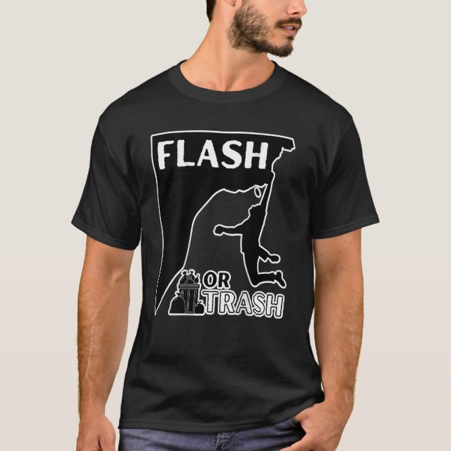 Blitz- oder Trash-BACK-DRUCK-Rock-Klettern Boulder T-Shirt (Vorderseite)