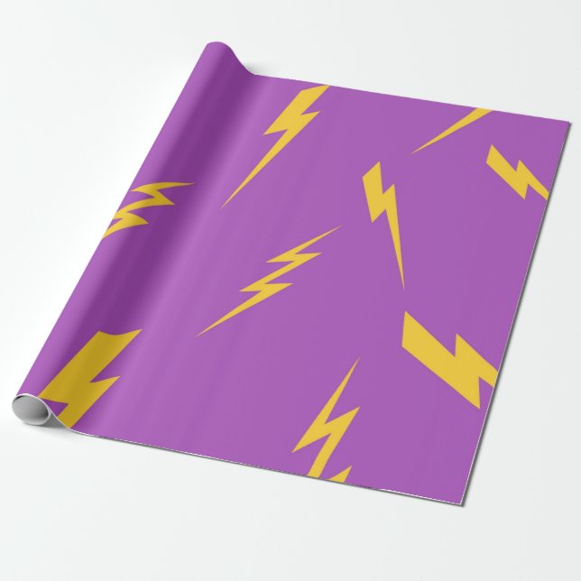 Blitz Purple Hintergrund Y2K Muster Geschenkpapier (Ungerollt)